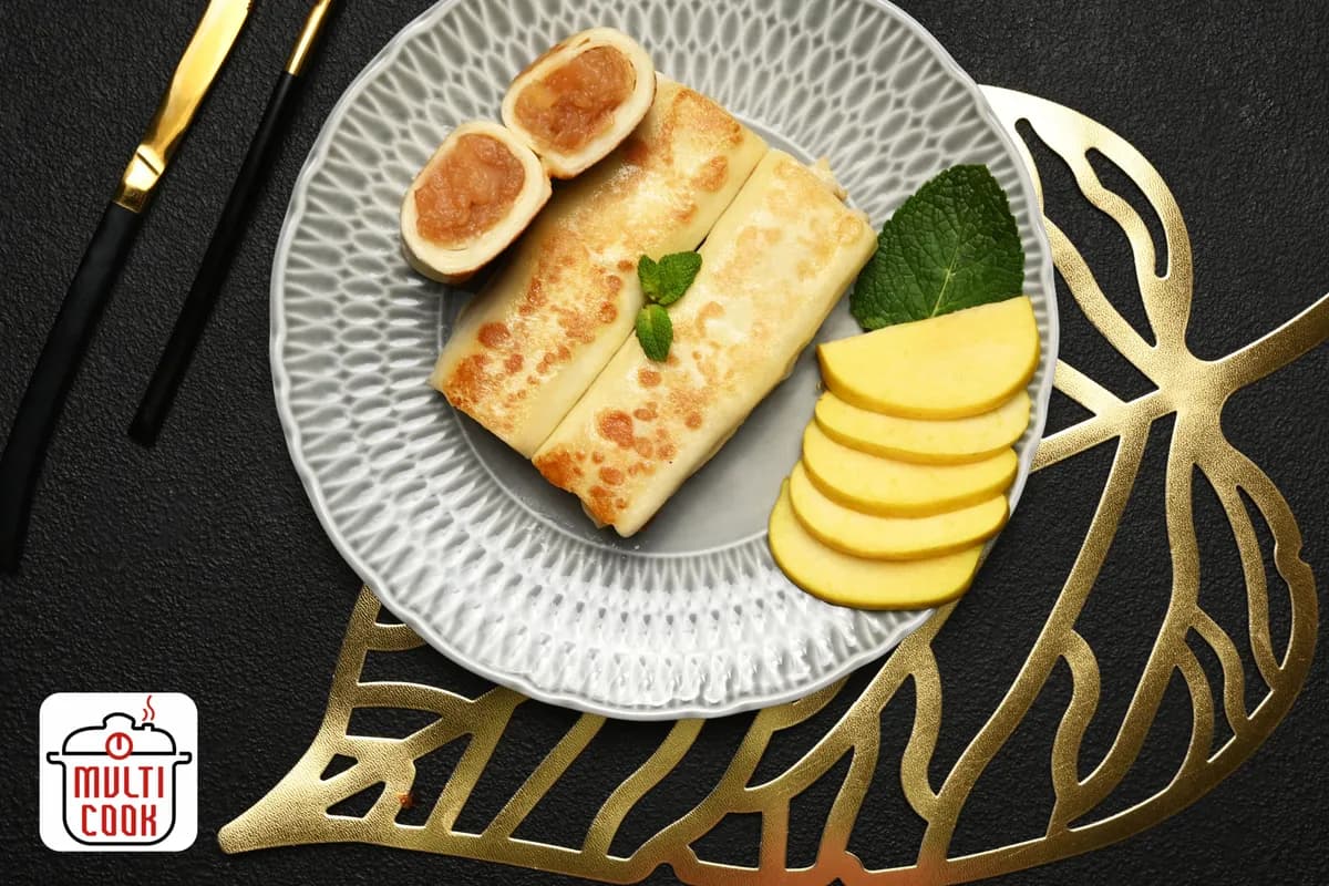 Caramelized apple crepes