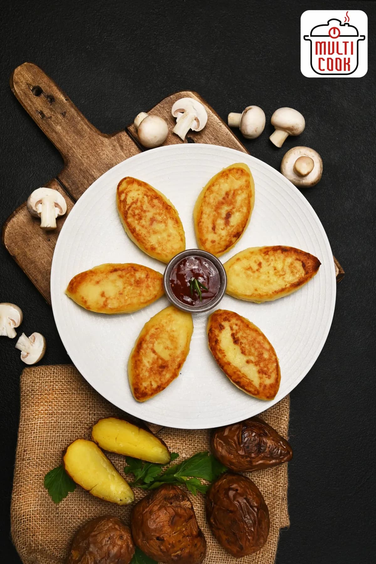 Potato zrazy with mushrooms