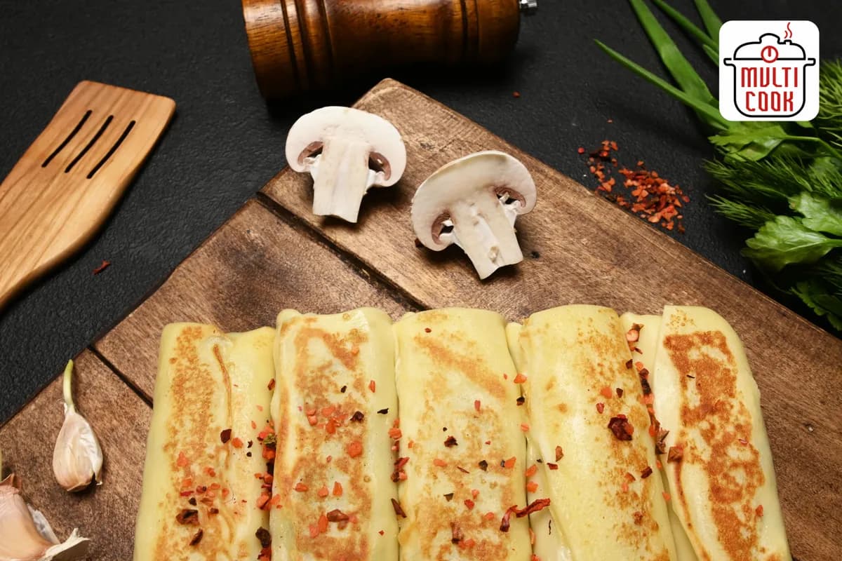 Chicken and mushroom crepes