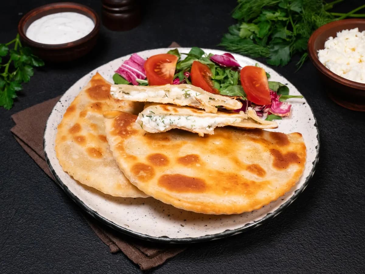 Cheese and herbs chebureki