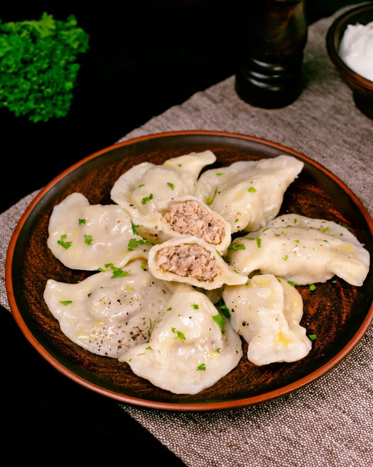 Meat pierogy (varenyky)