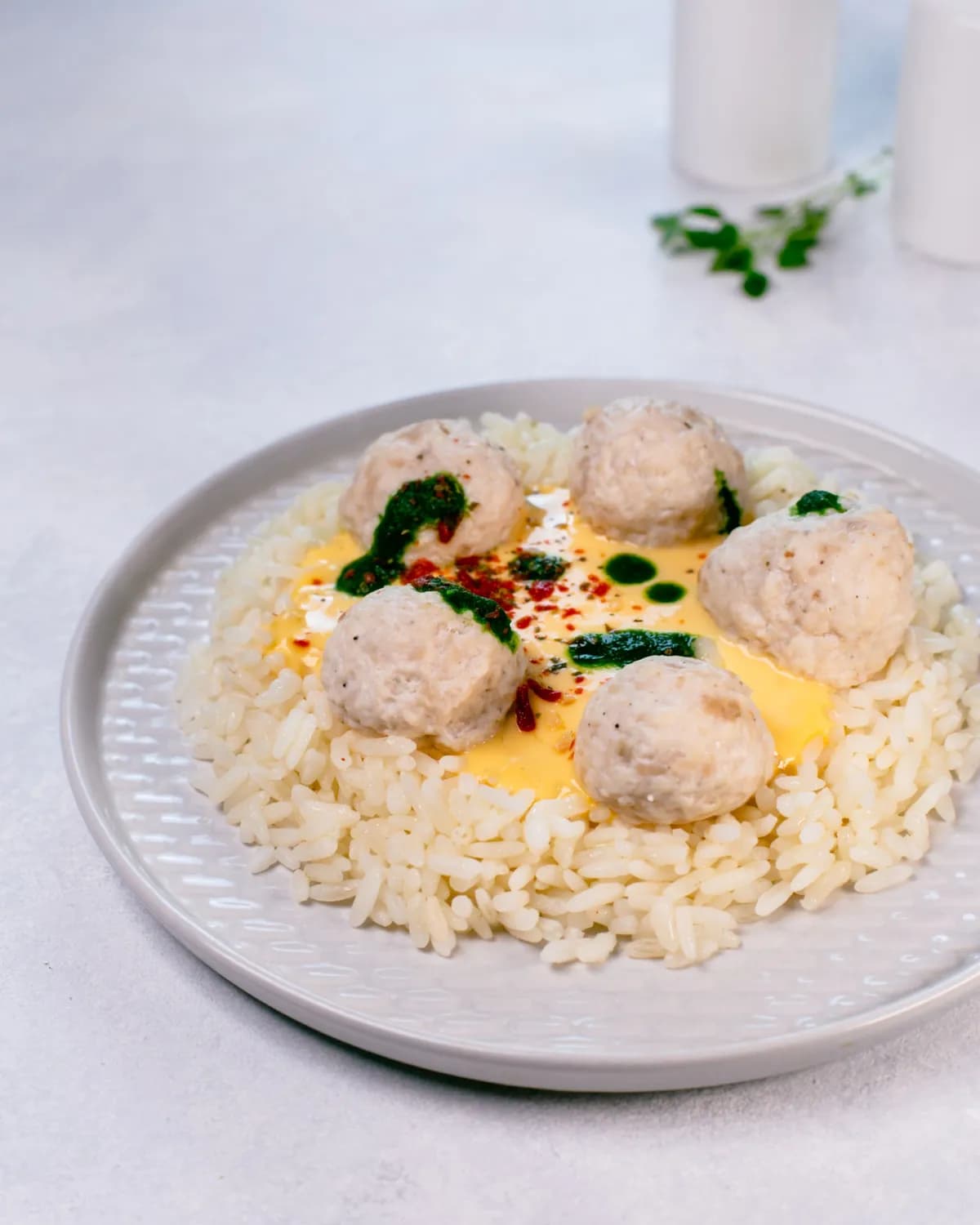 Frozen Chicken Balls With Rice