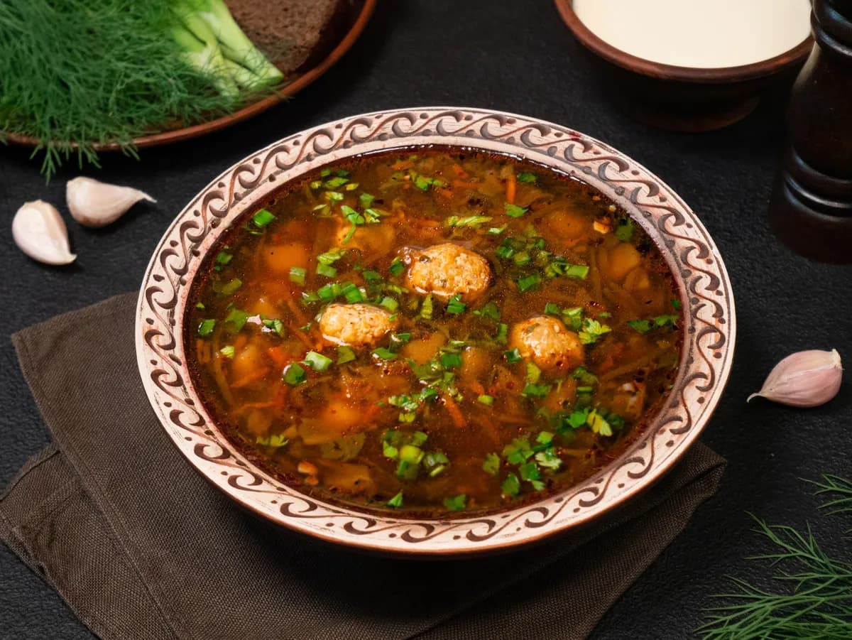 Hot Borsch with beet 1 Portion