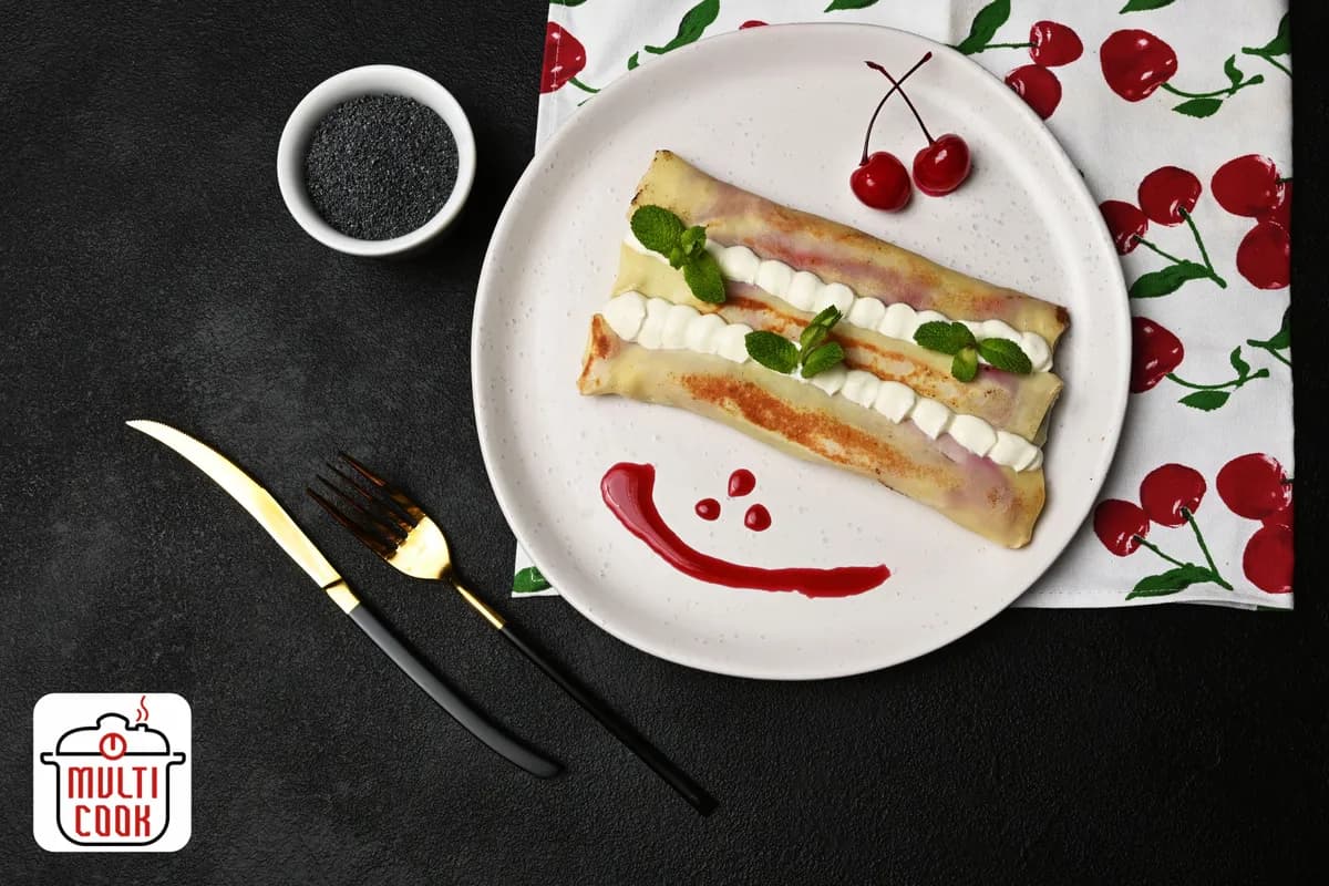 Frozen Poppy Seeds and Cherry Crepes