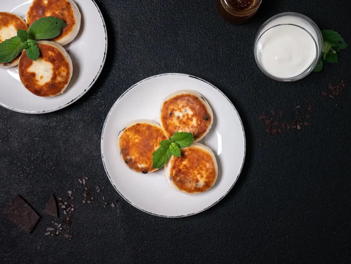Frozen Syrnyky(Cheese Pancakes) with Chocolate Chips