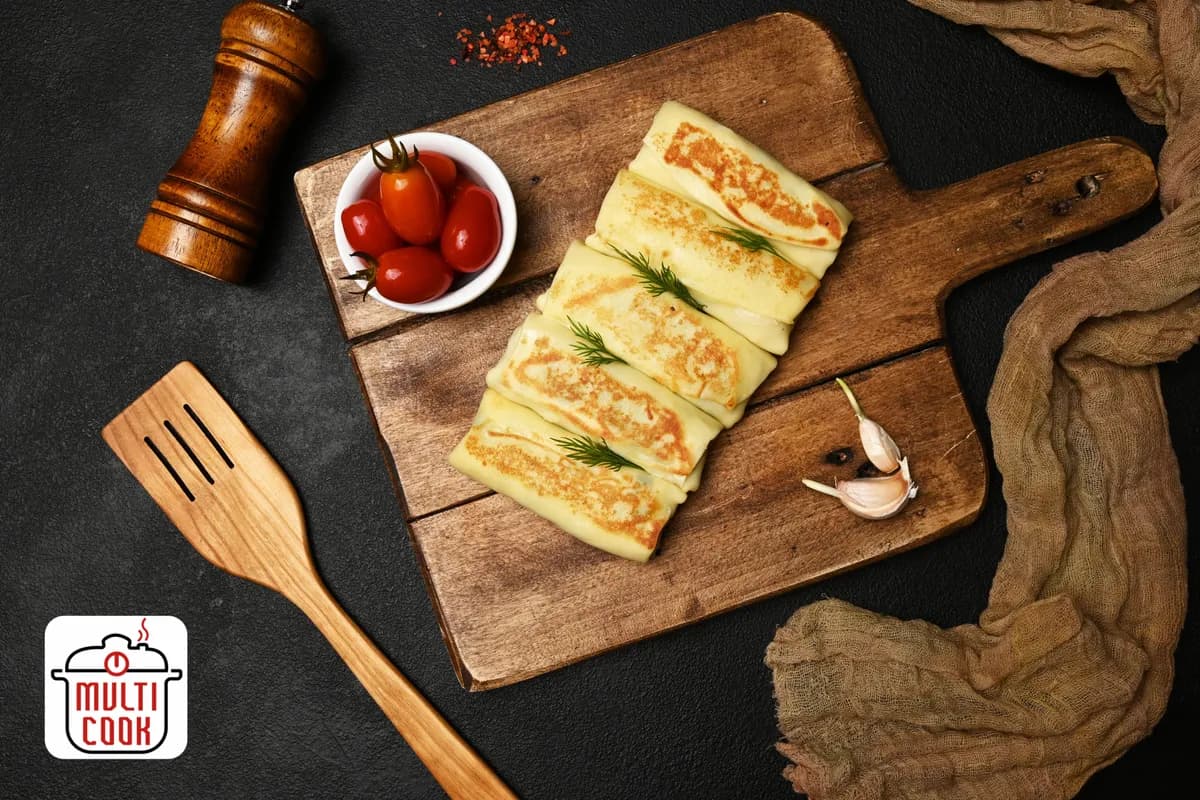 Frozen Crepes With Mushrooms And Cheddar Cheese