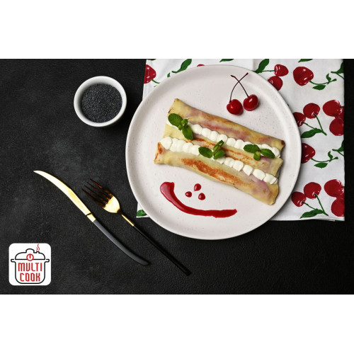 Poppy Seeds and Cherry Crepes – Thin Pancakes with Poppy & Cherries