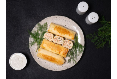 Salmon and cheese crepes