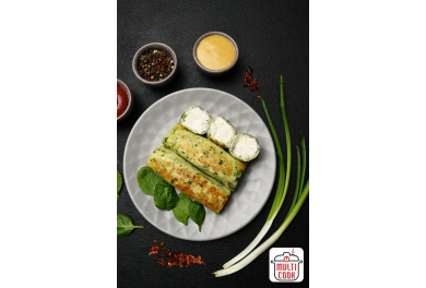 Spinach and cream cheese crepes