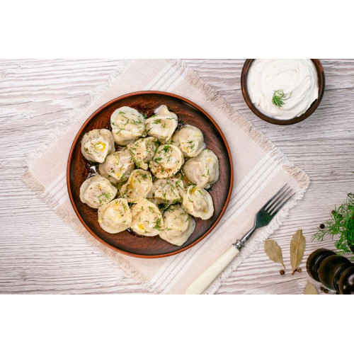 Three Meats pelmeni (meat dumplings) – Dumplings (pelmeni)