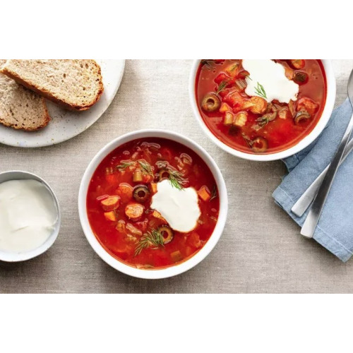 Solyanka Soup – Traditional Smoked Meat & Pickle Soup